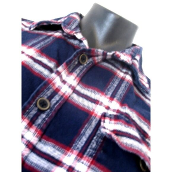 Jach's Vintage Men's Red Blue Plaid Flannel Cotton Long-Sleeve Top Shirt L. - Picture 11 of 12
